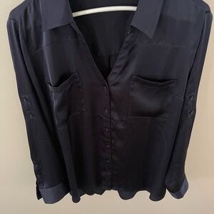Express Satin Button Down Shirt